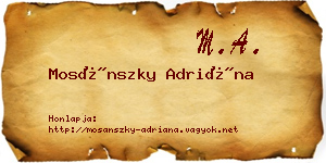 Mosánszky Adriána névjegykártya